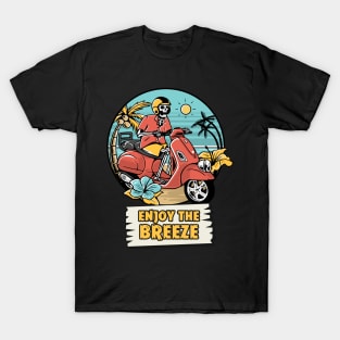 skeleton riding a scooter T-Shirt